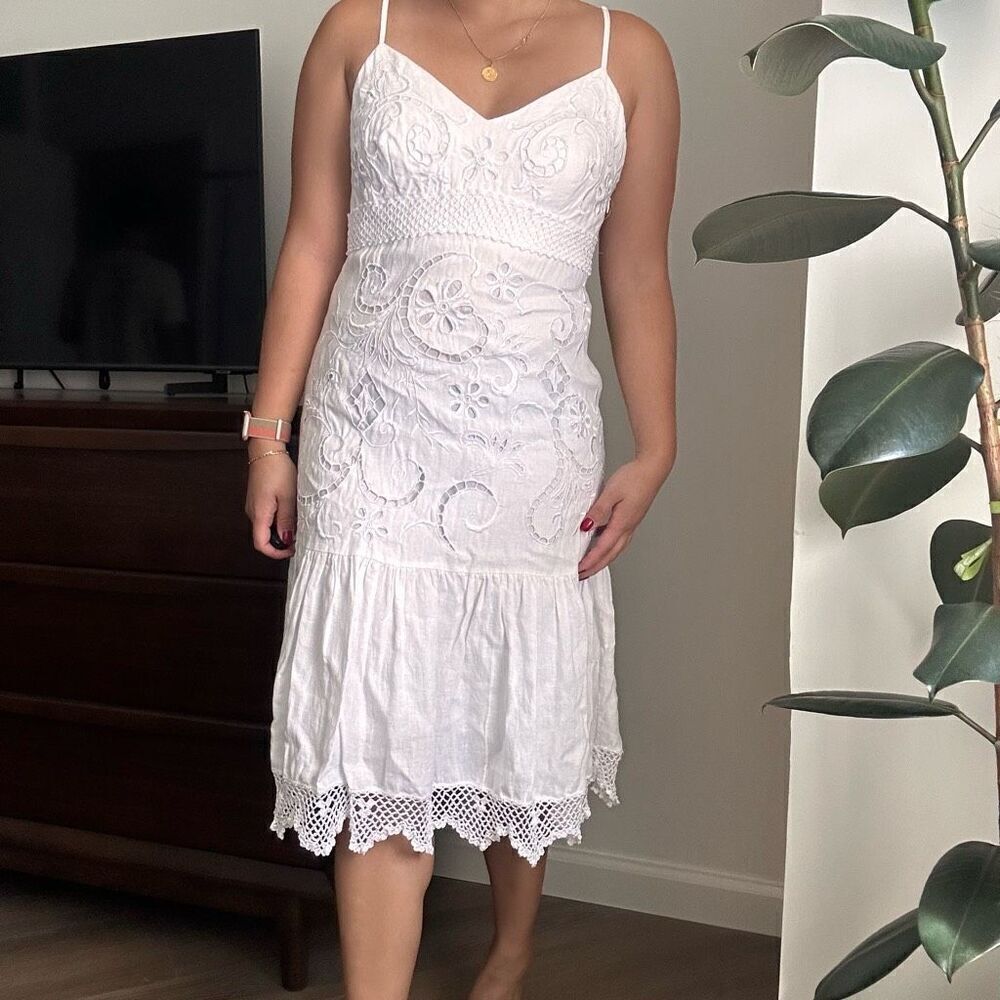 Vintage sue wong linen dress